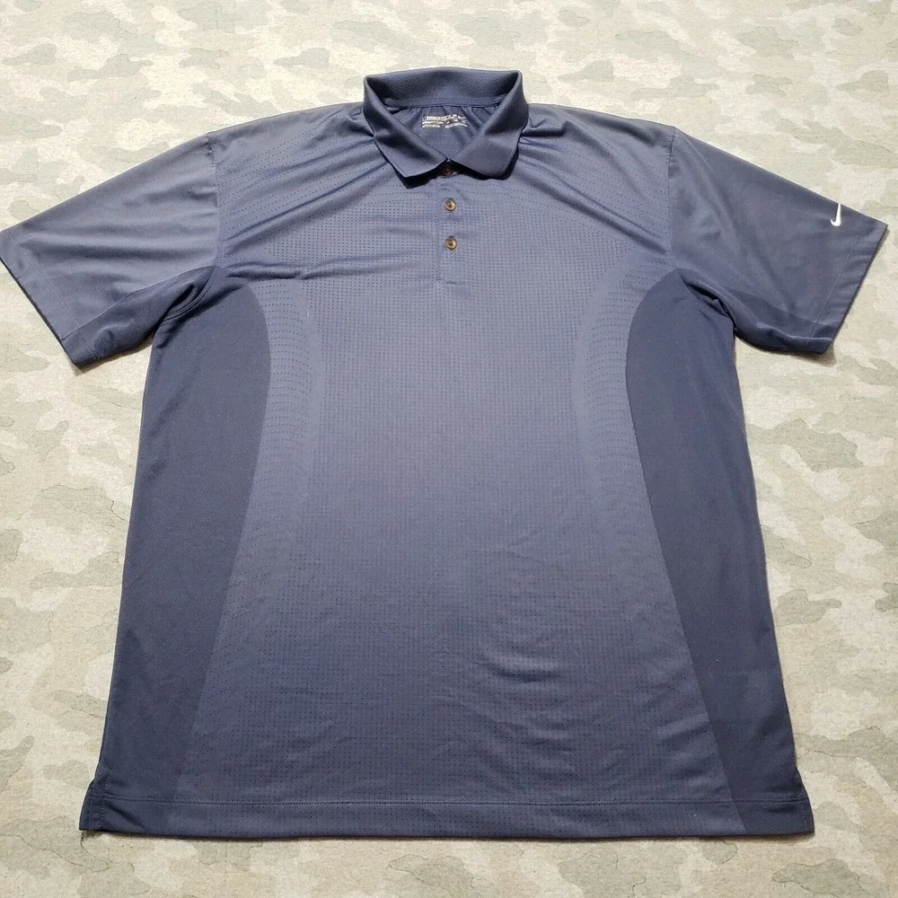 Nike Golf Polo Shirt Mens XL Blue Short Sleeve Casual‎